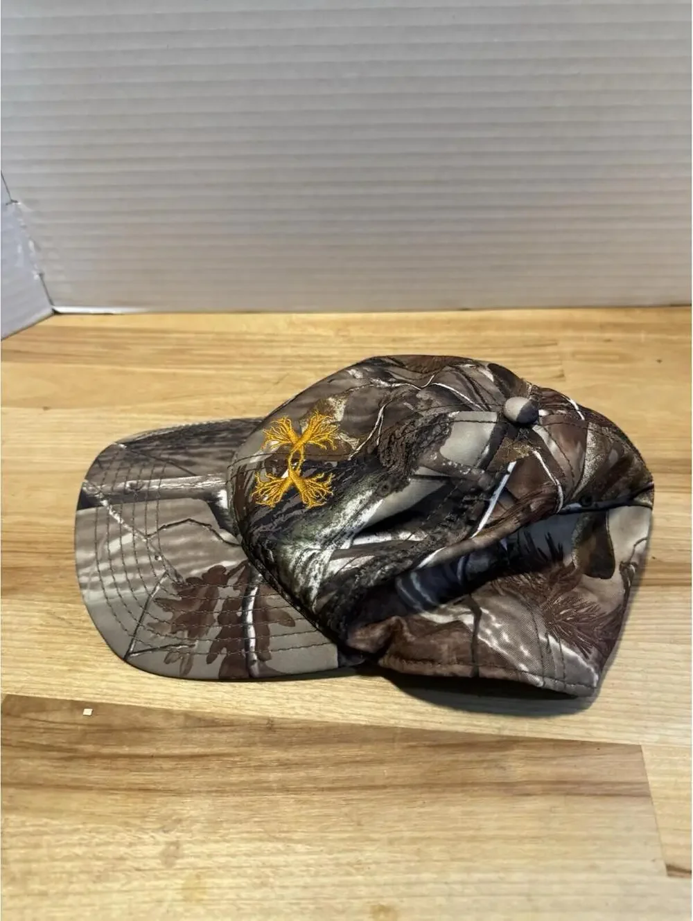 Under Armour RealTree Hat Branch Logo Baseball Cap Camo/Orange OSFA  Hunting 93